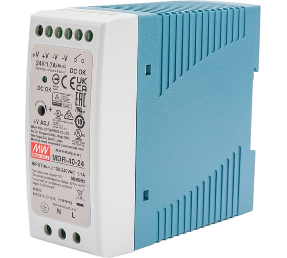 Изображение товара Источник питания Mean Well AC/DC MDR-40-24 Т00252356