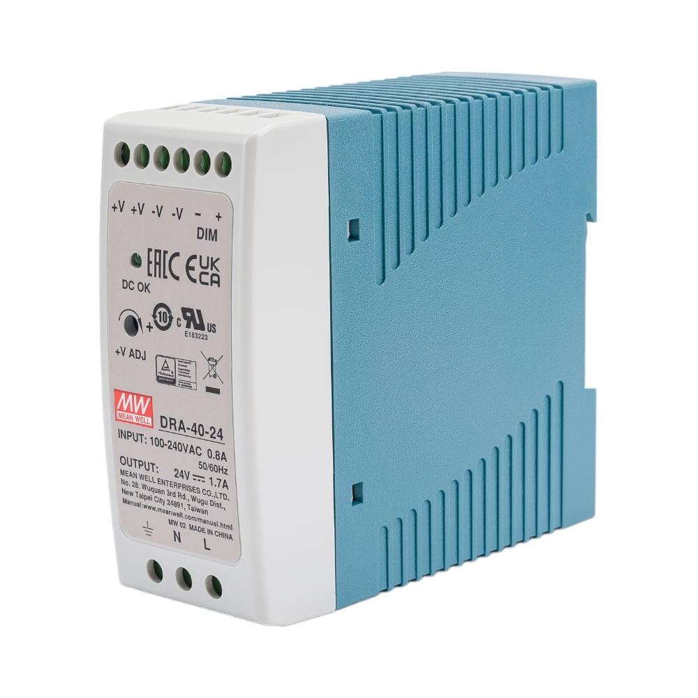 Изображение товара Источник питания Mean Well AC/DC DRA-40-24 40 Вт для промышленного монтажа