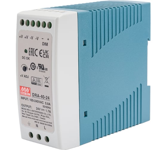 Изображение товара Источник питания Mean Well AC/DC DRA-40-24 40.8Вт Т02280813