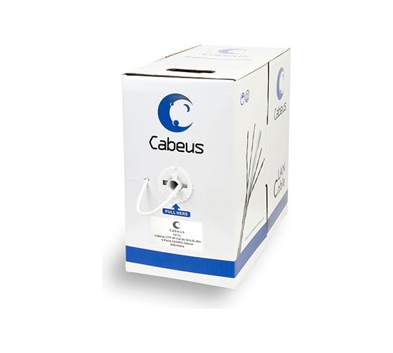 Изображение товара Кабель Cabeus витая пара, категория 5e, 4 пары 0,51мм, одножильный, белый, UTP-4P-Cat.5e-SOLID-WH