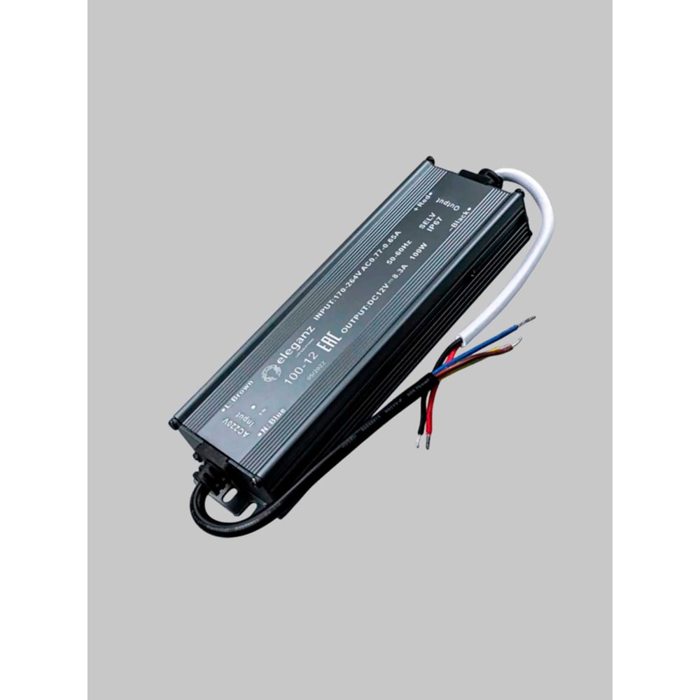 Изображение товара Блок питания Eleganz 12V 100W герметичный IP67 для светодиодных лент