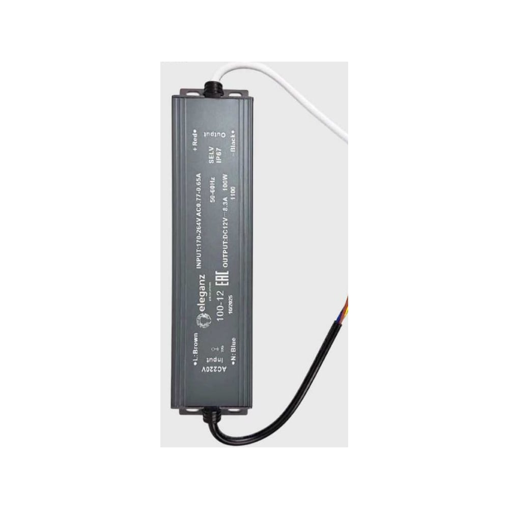 Изображение товара Блок питания Eleganz 12V 100W герметичный IP67 1100 Изображение товара Блок питания Eleganz 12V 100W герметичный IP67 1100
