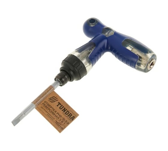 Изображение товара Комбинированная отвертка ТУНДРА 3 в 1, 160 мм, реверс, 2К рукоятка 2276022