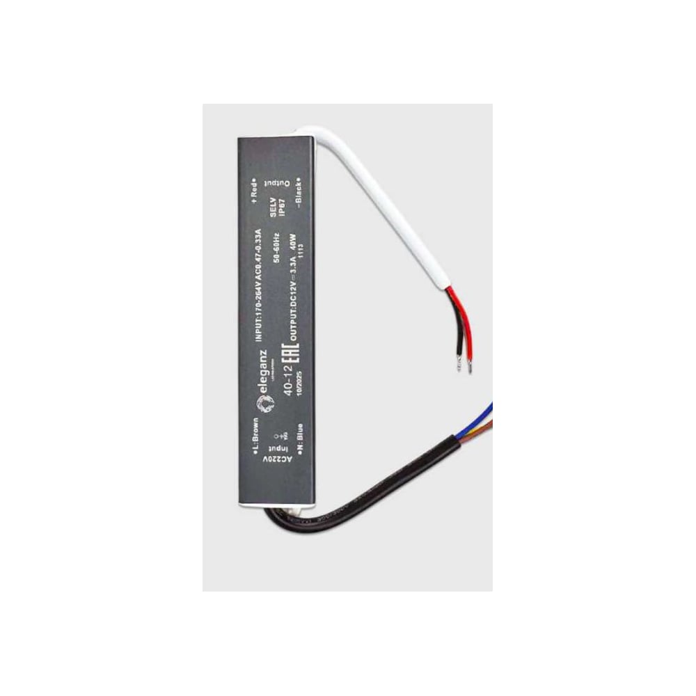 Изображение товара Блок питания Eleganz 12V 40W герметичный IP67 1113 Изображение товара Блок питания Eleganz 12V 40W герметичный IP67 1113