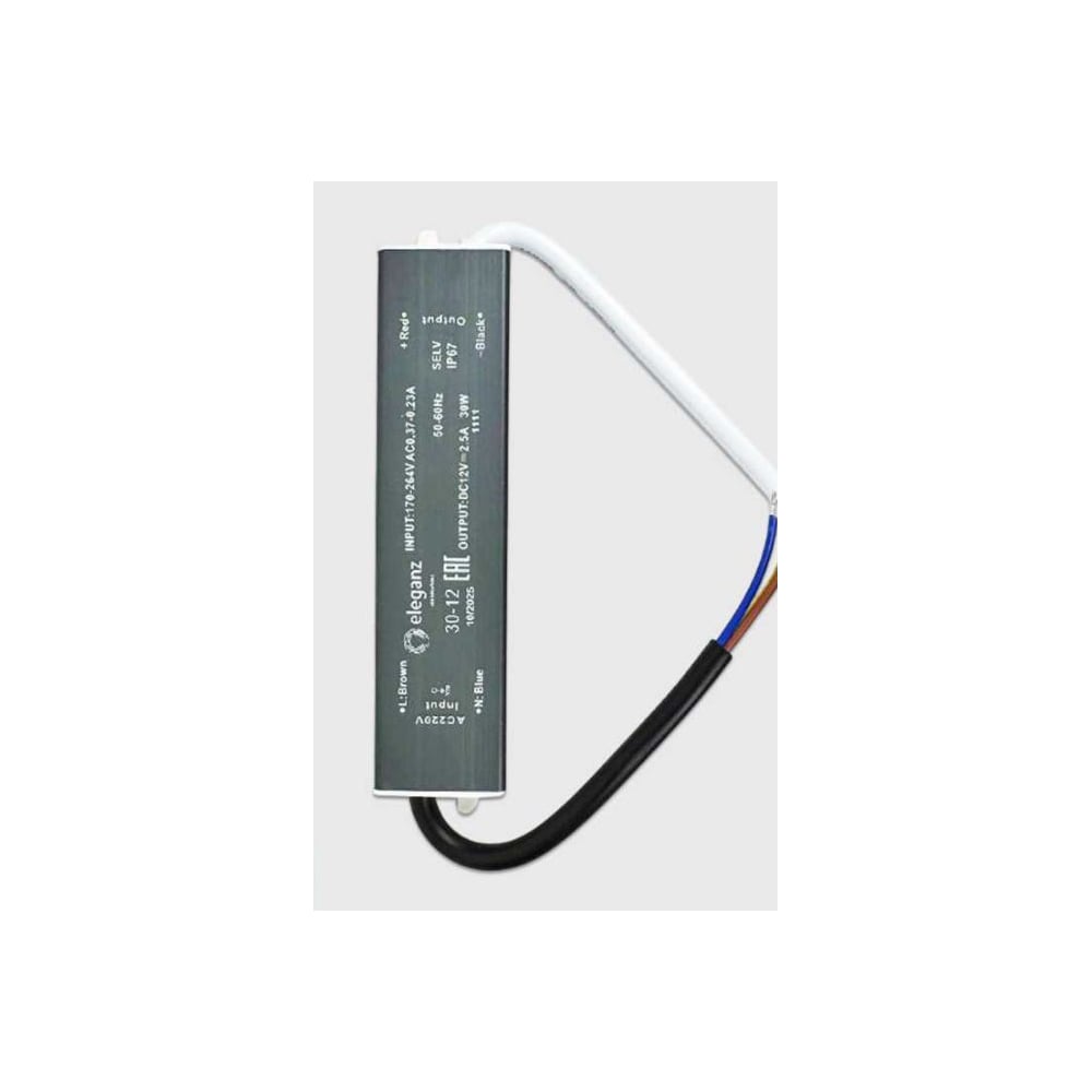 Изображение товара Блок питания Eleganz 12V 30W герметичный IP67 1111 Изображение товара Блок питания Eleganz 12V 30W герметичный IP67 1111