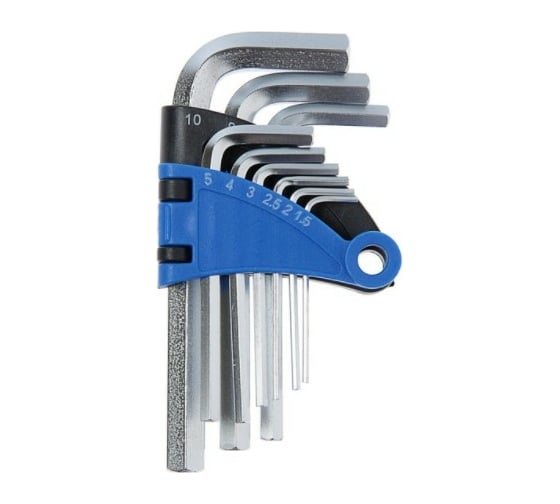 Изображение товара Набор шестигранных ключей TUNDRA CrV, 1.5 - 10 мм, 9 шт. 2354391