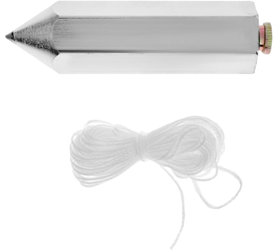 Изображение товара Цилиндрический отвес ТУНДРА шнур 5 метров, 200 г 1743489