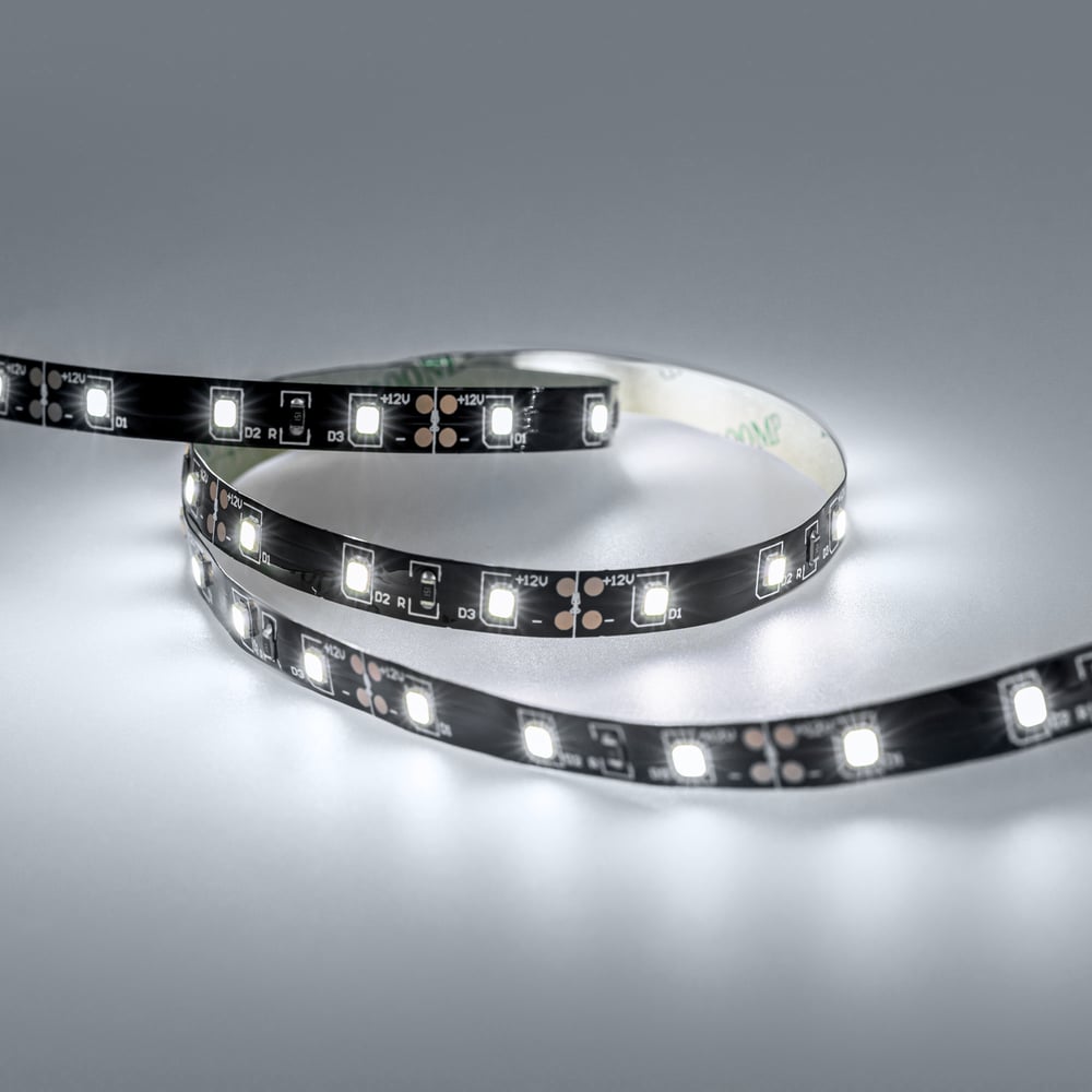 Изображение товара Светодиодная лента Eleganz LUX 2835 60 LED 4.8W/M 12V холодная 6000К черная основа