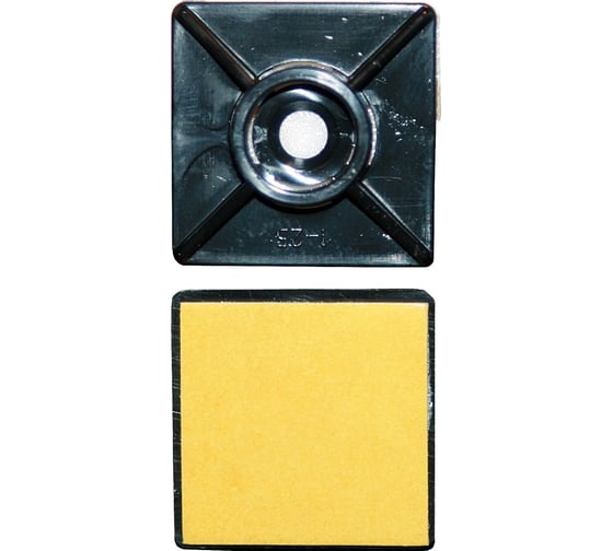 Изображение товара Площадка под хомут Невский Крепеж 27х27 нейлон, чёрная, самокл. 20 шт. 800764