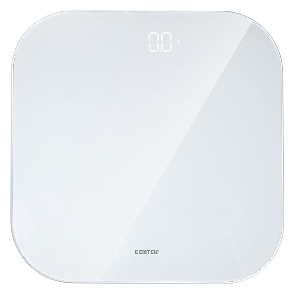 Изображение товара Напольные электронные весы Centek шаг 0.1 кг, фунт, LCD 65x28, размер 28x28 см CT-2440 LED WHITE