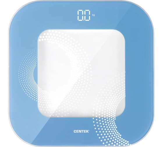 Изображение товара Напольные электронные весы Centek шаг 0.1 кг, фунт, LCD 65x28, размер 28x28 см CT-2440 LED BLUE