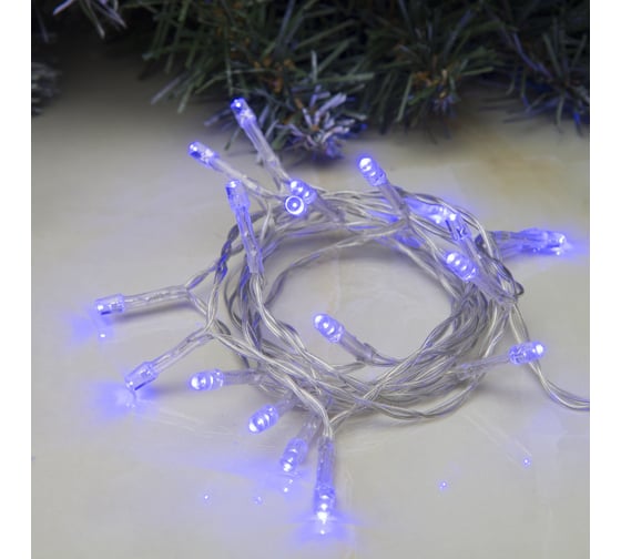 Изображение товара Гирлянда-нить Luazon ECO, IP20, 2 м, Н.С. LED-20-4.5 V, 3*АА (в комплект не входят), 2 режима, СИНИЙ 806819