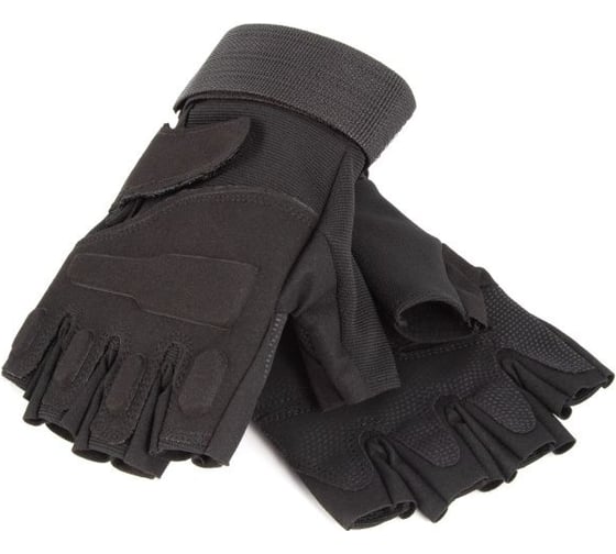 Изображение товара Перчатки трекинговые Следопыт TACTIC без пальцев, с защитными накладками, черные, размер XL/250/ PF-TG-02