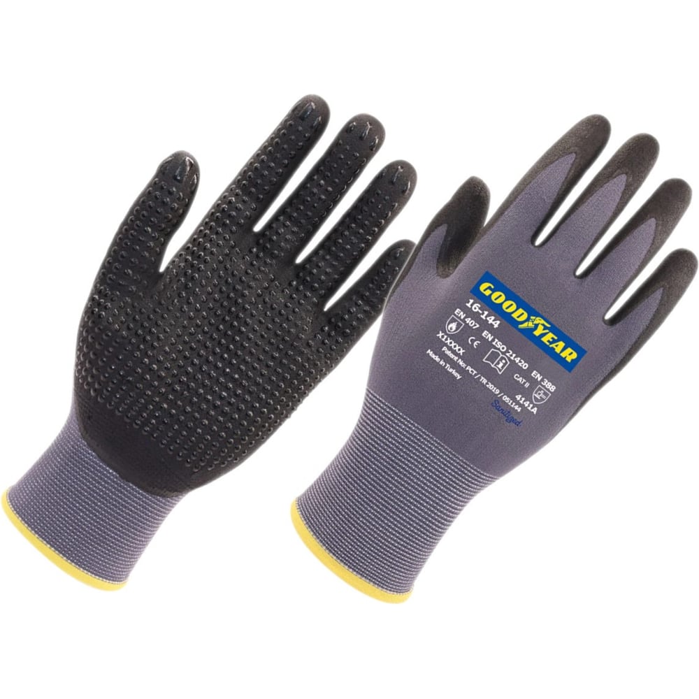Изображение товара Рабочие перчатки Goodyear покрытие с хорошим сцеплением №10, 16-144N10