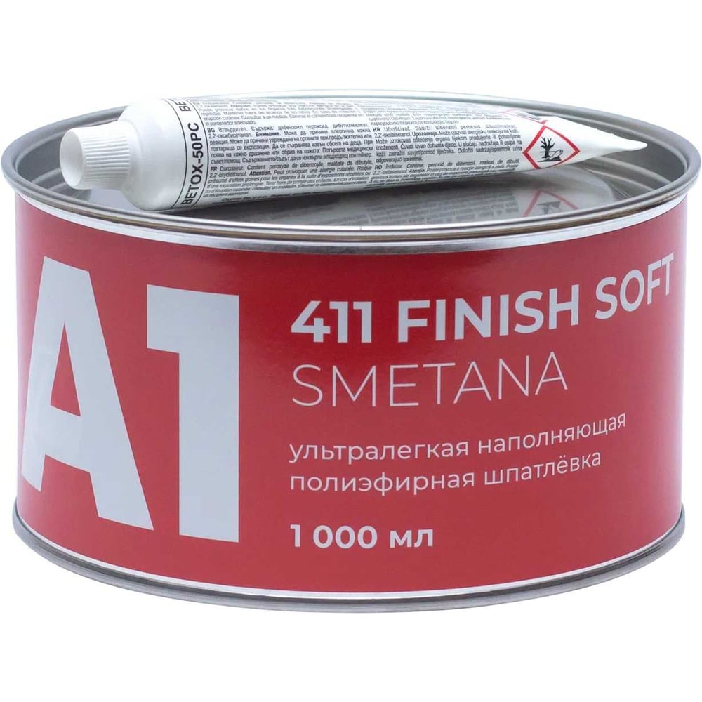 Изображение товара Шпатлевка A1 411 FINISH SOFT SMETANA 1 л профессиональная для металла