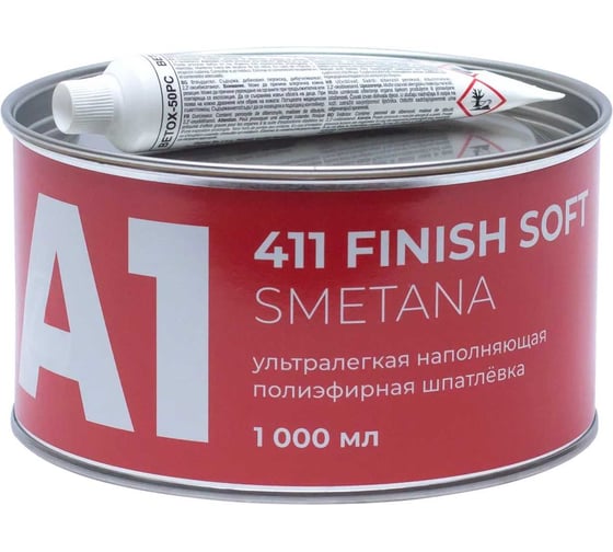 Изображение товара Шпатлевка A1 411 FINISH SOFT SMETANA 1 л. 411FSS-1000