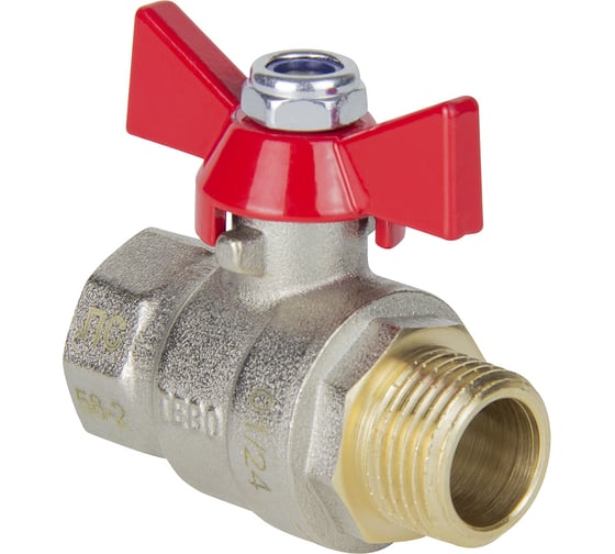 Изображение товара Кран шаровой полный проход TEBO ВН/НАР 3/8" бабочка T-КШ.202.38.КБ.CN