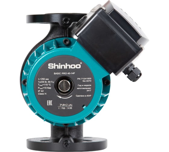 Изображение товара Насос циркуляционный SHINHOO BASIC PRO 40-18F 230V 71241001