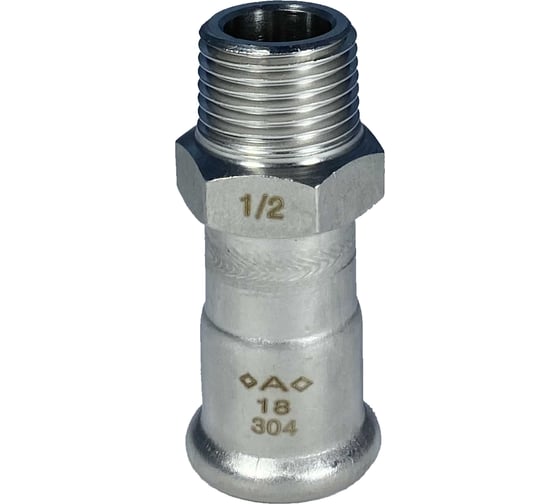Изображение товара Пресс-переход Conex Banninger IBP A-Press Inox нержавеющая сталь AISI304 с наружной резьбой 18x1/2" PS24243G0180400