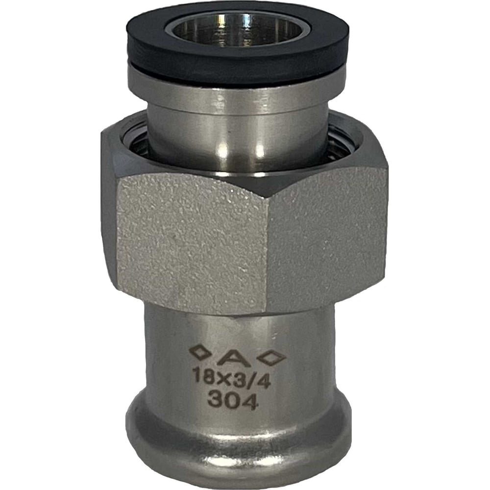 Изображение товара Пресс-соединение Conex Banninger IBP A-Press Inox нержавеющая сталь AISI304 с накидной гайкой - 18x3/4" PS243560180600