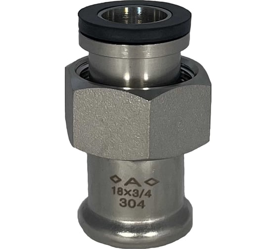 Изображение товара Пресс-соединение Conex Banninger IBP A-Press Inox нержавеющая сталь AISI304 с накидной гайкой - 18x3/4" PS243560180600