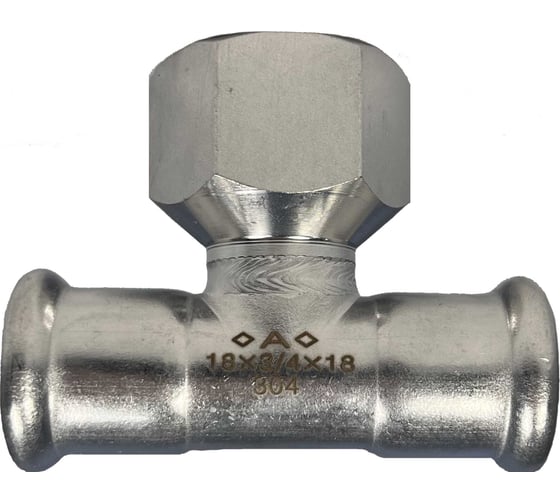 Изображение товара Пресс-тройник Conex Banninger IBP A-Press Inox нержавеющая сталь AISI304 с внутренней резьбой - 18x3/4x18 мм PS24130G0180618