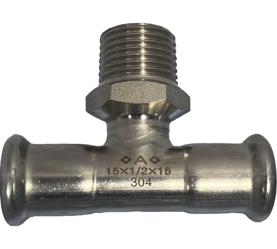 Изображение товара Пресс-тройник Conex Banninger IBP A-Press Inox нержавеющая сталь AISI304 с наружной резьбой - 15x1/2x15 мм PS24133G0150415