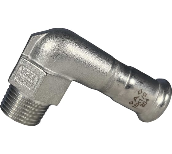 Изображение товара Пресс-угол Conex Banninger IBP A-Press Inox нержавеющая сталь AISI304 с наружной резьбой - 90-15x1/2" PS24092G0150400