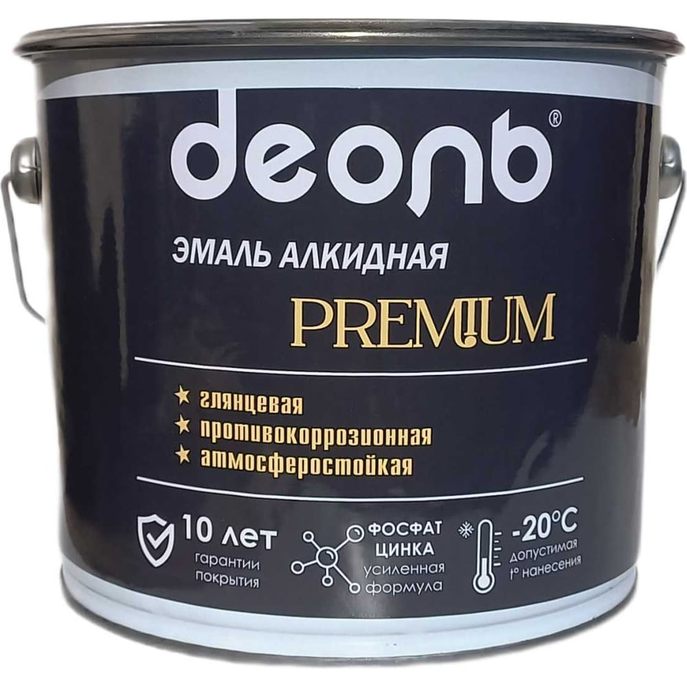 Изображение товара Эмаль алкидная Деоль PREMIUM красное вино RAL 3005 глянцевая 2,7л