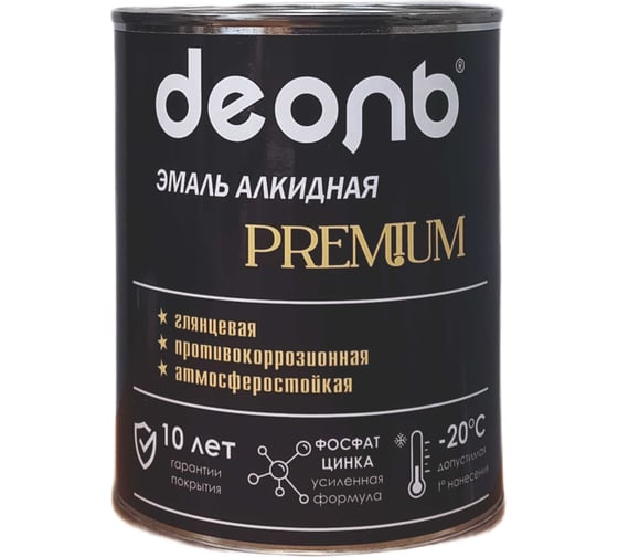 Изображение товара Эмаль с фосфатом цинка алкидная Деоль PREMIUM красное вино RAL 3005 глянцевая 0,75л 00032680