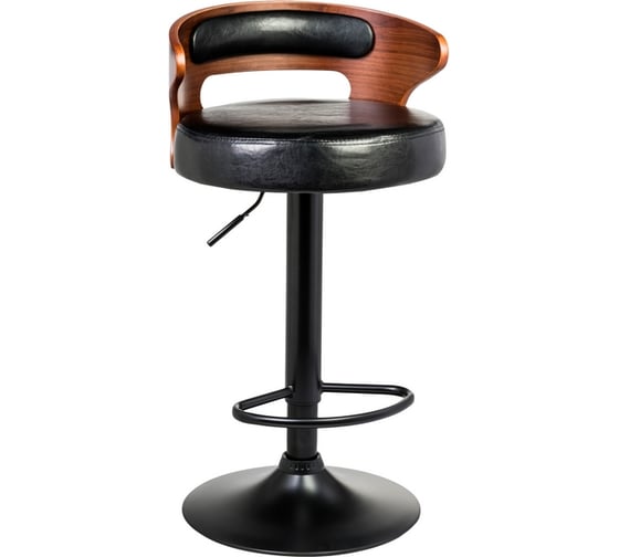 Изображение товара Стул барный DOBRIN FRED BLACK (цвет сиденья черный, цвет каркаса сиденья коричневое дерево, цвет основания черный) LMZ-1018_B-M_EL-brown