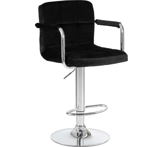 Изображение товара Стул барный DOBRIN KRUGER ARM (цвет сиденья черный велюр (MJ9-101), цвет основания хромированная сталь) LM-5011_CH-M_V-MJ9-101