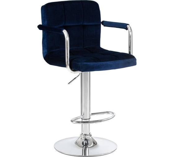 Изображение товара Стул барный DOBRIN KRUGER ARM (цвет сиденья синий велюр (MJ9-117), цвет основания хромированная сталь) LM-5011_CH-M_V-MJ9-117