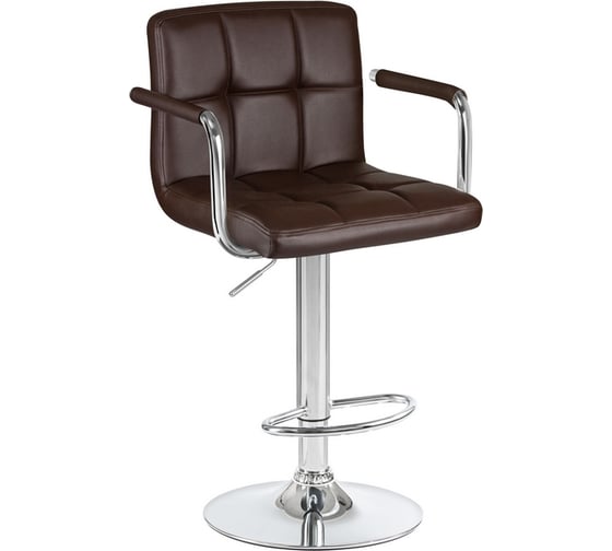 Изображение товара Стул барный DOBRIN KRUGER ARM (цвет сиденья коричневый, цвет основания хром) LM-5011_CH-M_EL-brown