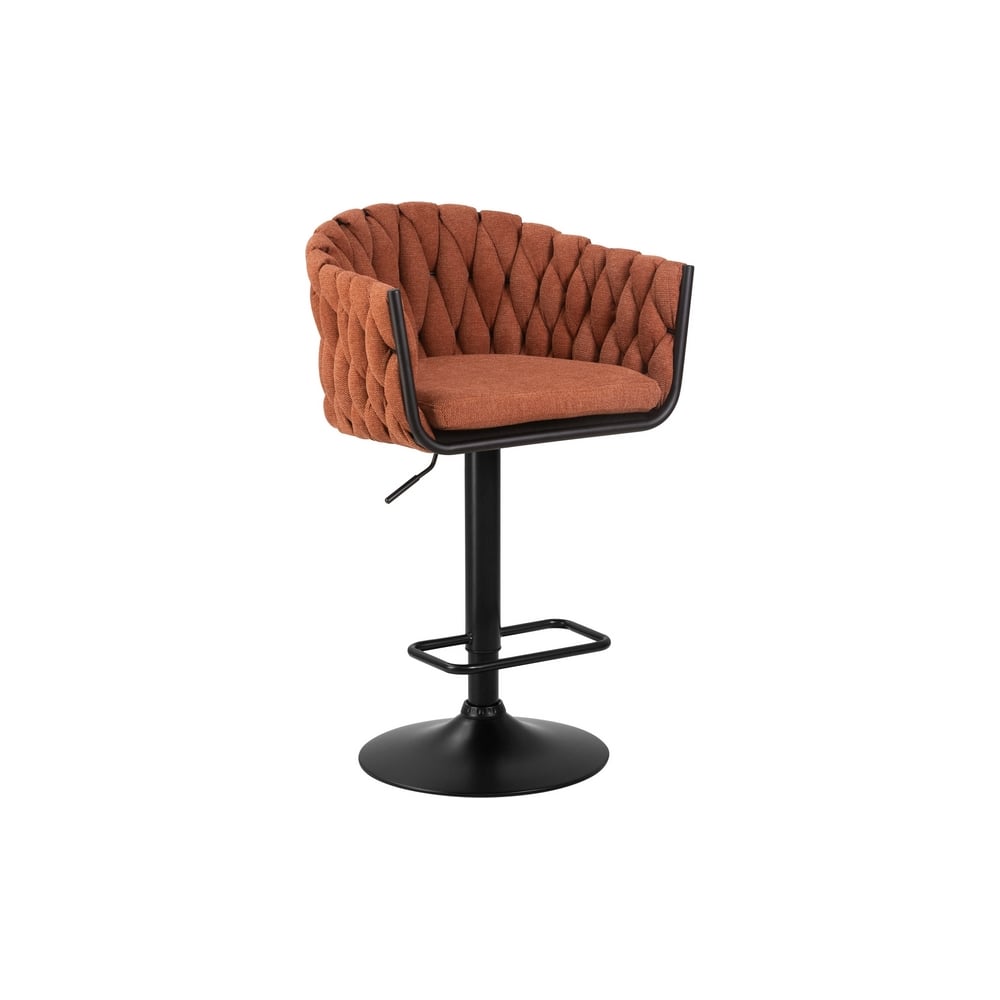 Изображение товара Барный стул DOBRIN LEON с регулировкой и тканевым сиденьем оранжевый