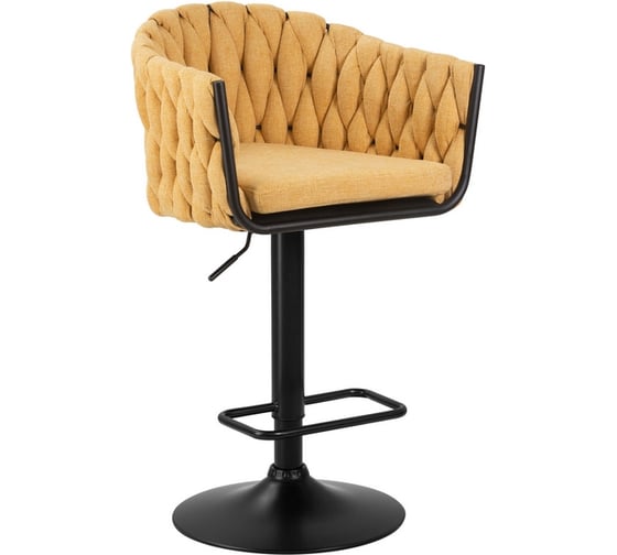 Изображение товара Стул барный DOBRIN LEON (цвет сиденья желтый (LAR-275-8), цвет основания черный) LM-9690_B-M_TT-LAR-275-8