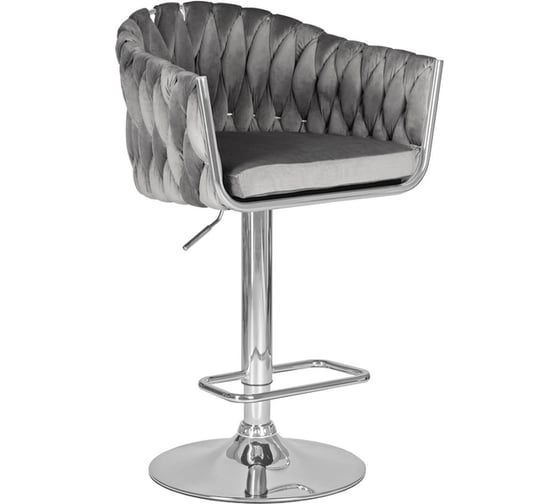 Изображение товара Стул барный DOBRIN MARCEL (цвет сиденья серый велюр (MJ9-75), цвет основания хромированная сталь) LM-9692_CH-M_V-MJ9-75