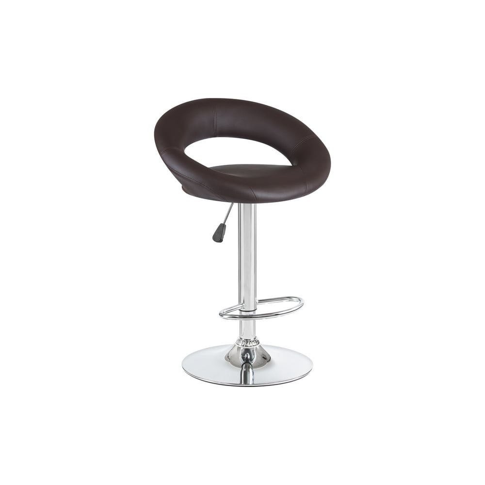 Изображение товара Стул барный DOBRIN MIRA регулируемый хром экокожа коричневый