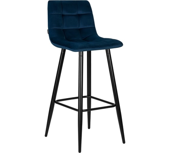 Изображение товара Стул барный DOBRIN NICOLE (цвет сиденья темно-синий велюр (108-95), черные матовые ножки)  LML-8078_B-M_V-108-95