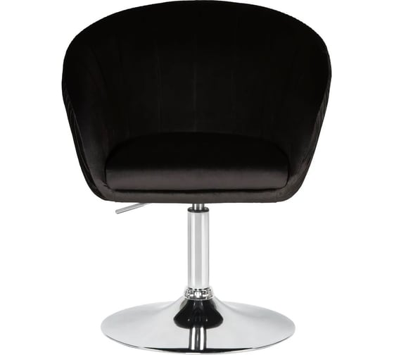 Изображение товара Кресло дизайнерское DOBRIN EDISON цвет сиденья черный велюр 1922-21, цвет основания хром LM-8600_CH-M_V-1922-21