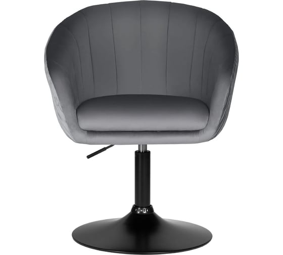 Изображение товара Кресло дизайнерское DOBRIN EDISON BLACK цвет сиденья серый велюр 1922-19, цвет основания черный LM-8600_B-M_V-1922-19