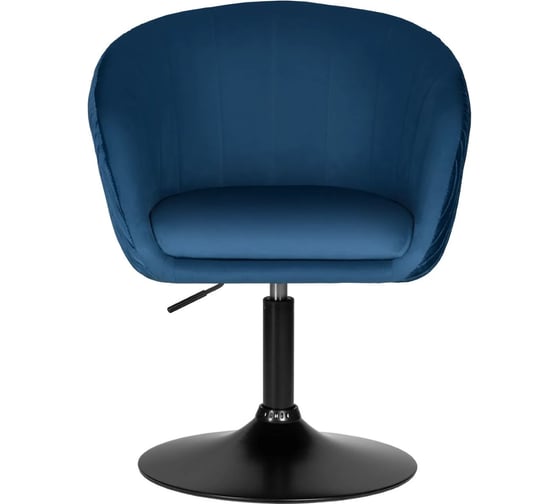 Изображение товара Кресло дизайнерское DOBRIN EDISON BLACK цвет сиденья синий велюр 1922-20, цвет основания черный LM-8600_B-M_V-1922-20