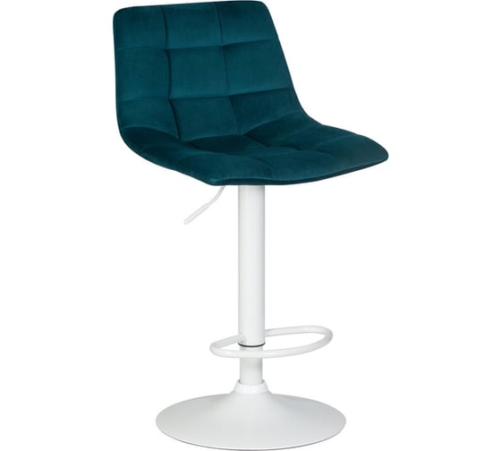 Изображение товара Стул барный DOBRIN TAILOR WHITE (цвет сиденья морской волны велюр (MJ9-99), цвет основания белый) LM-5017_W-M_V-MJ9-99
