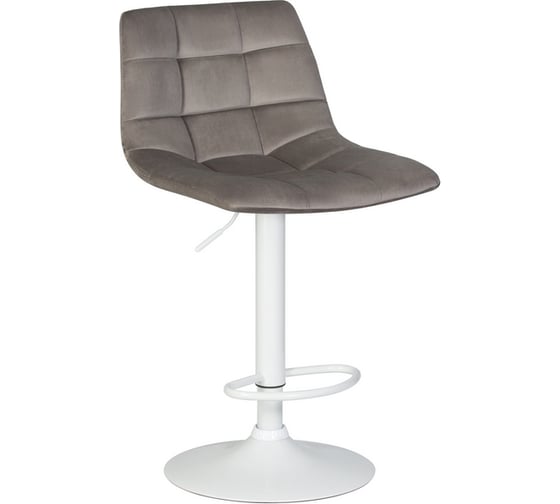 Изображение товара Стул барный DOBRIN TAILOR WHITE (цвет сиденья серый велюр (MJ9-75), цвет основания белый)  LM-5017_W-M_V-MJ9-75