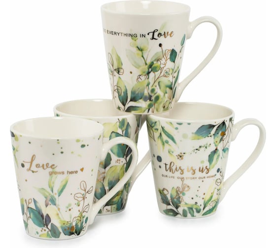 Изображение товара Набор кружек DOMENIK GREEN LEAFS 4 шт., 300 мл DMS005