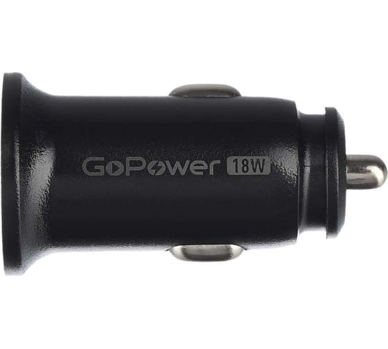Изображение товара Автомобильное З/У GoPower GPQC11-1U 1USB 18W черный 00-00028407