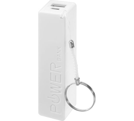 Изображение товара Внешний аккумулятор Luazon 2200 мАч, USB, 1 А, крепление кольцо, белый 4311088