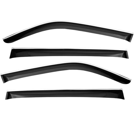 Изображение товара Дефлекторы окон Chromex с хромированным молдингом HYUNDAI Tucson IV, 2020, 4 шт, кроссовер, накладной/Хен CHROMEX.63047