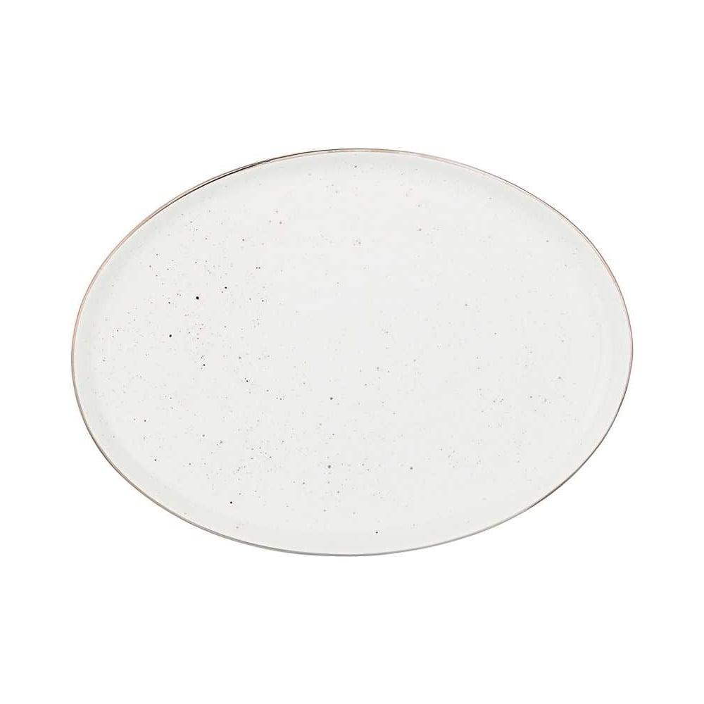 Изображение товара Блюдо овальное Bronco Platinum 29x21,5 см из фарфора, белое с точками