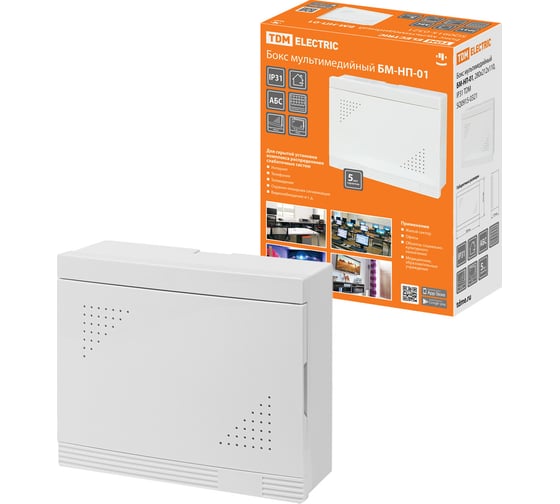 Изображение товара Бокс мультимедийный TDM ELECTRIC БМ-НП-01, 280x212x110, IP31 SQ0915-0321